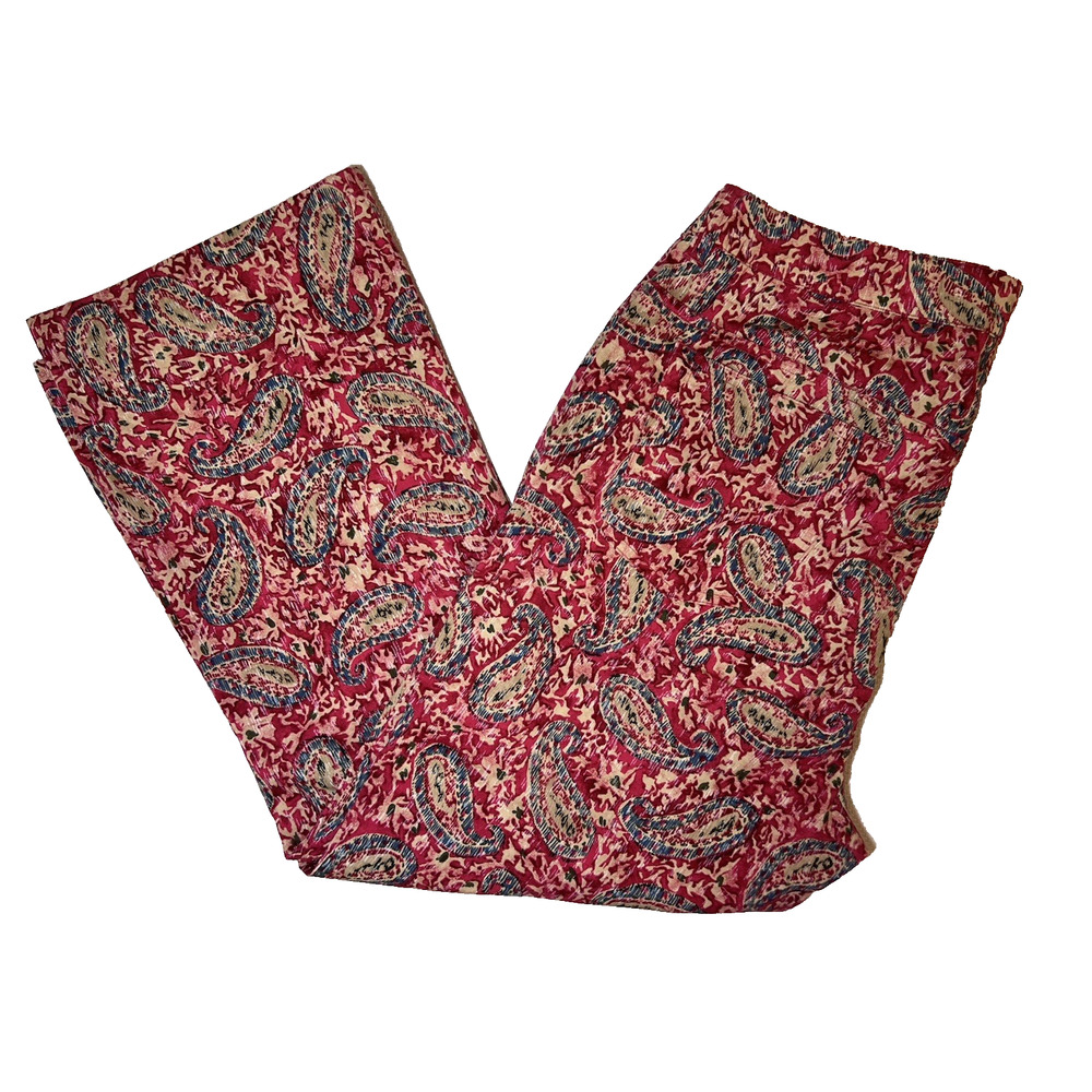RALPH-Ralph Lauren-Ankle Pant (12) RED LABEL- Paisley-VTG-Preppy-Stretchy-EUC